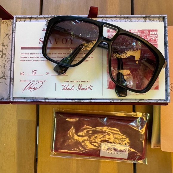 ✧ Jacques Marie Mage Savoy Matte Black 15/350 Glasses Excellent Condition - Picture 9 of 10